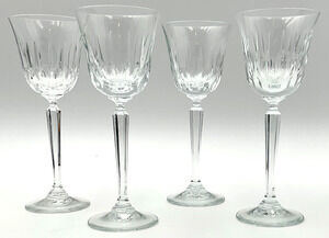 Mikasa Park Avenue Lead Crystal Wine Glasses Set of Four Brand New Vintage 8"